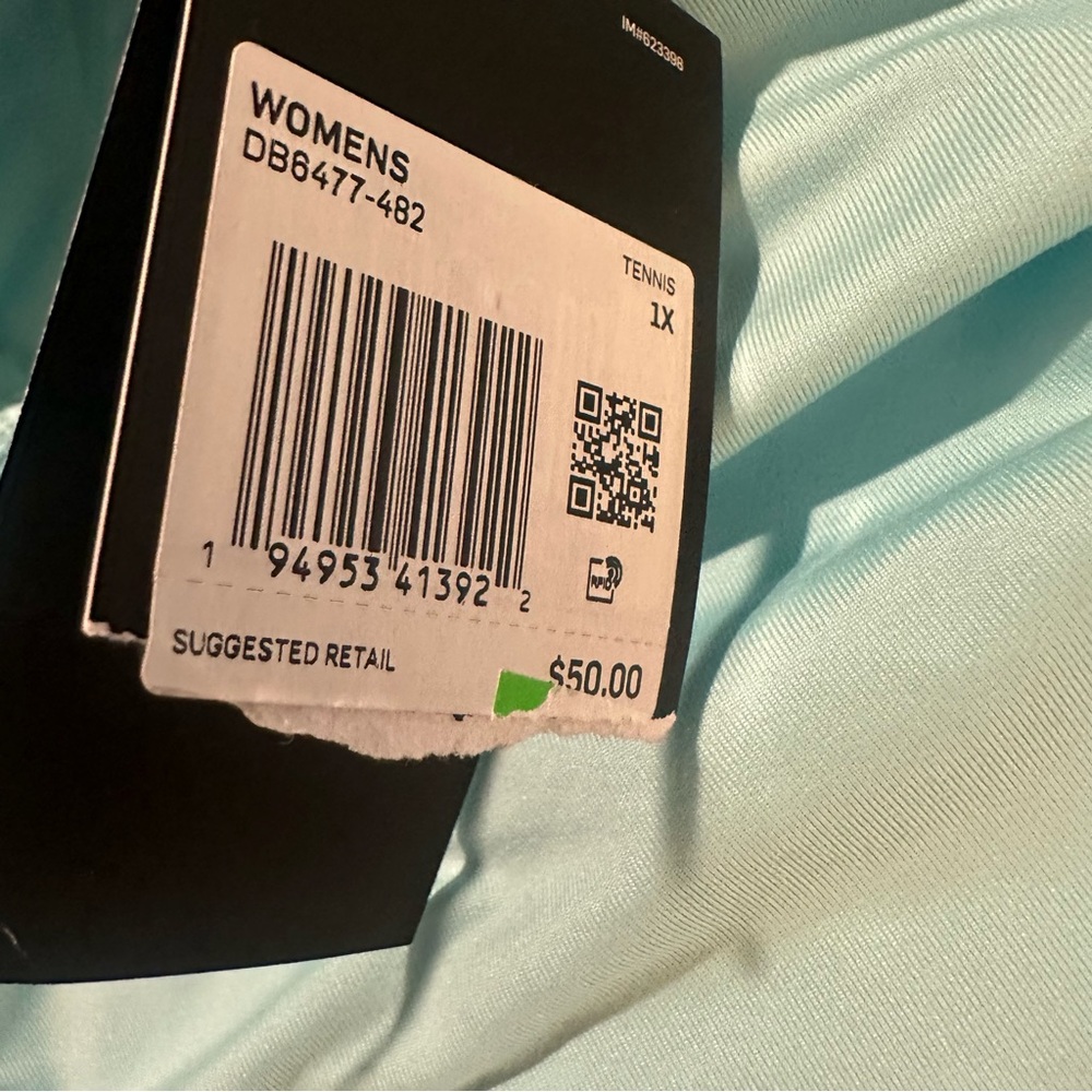 NWT Nike Dri Fit Slim Fit Tennis Pickleball Skort Light Turquoise Plus Size 1X - Picture 7 of 8